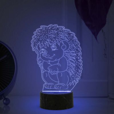 3D Illusion Baby Echidna Porcupines Night Lamp with Automatic Color Changing Light Birthday Gifts for Kids